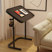 adjustable laptop desk with cup holder portable workstation black white laptop table PP and metal study desk