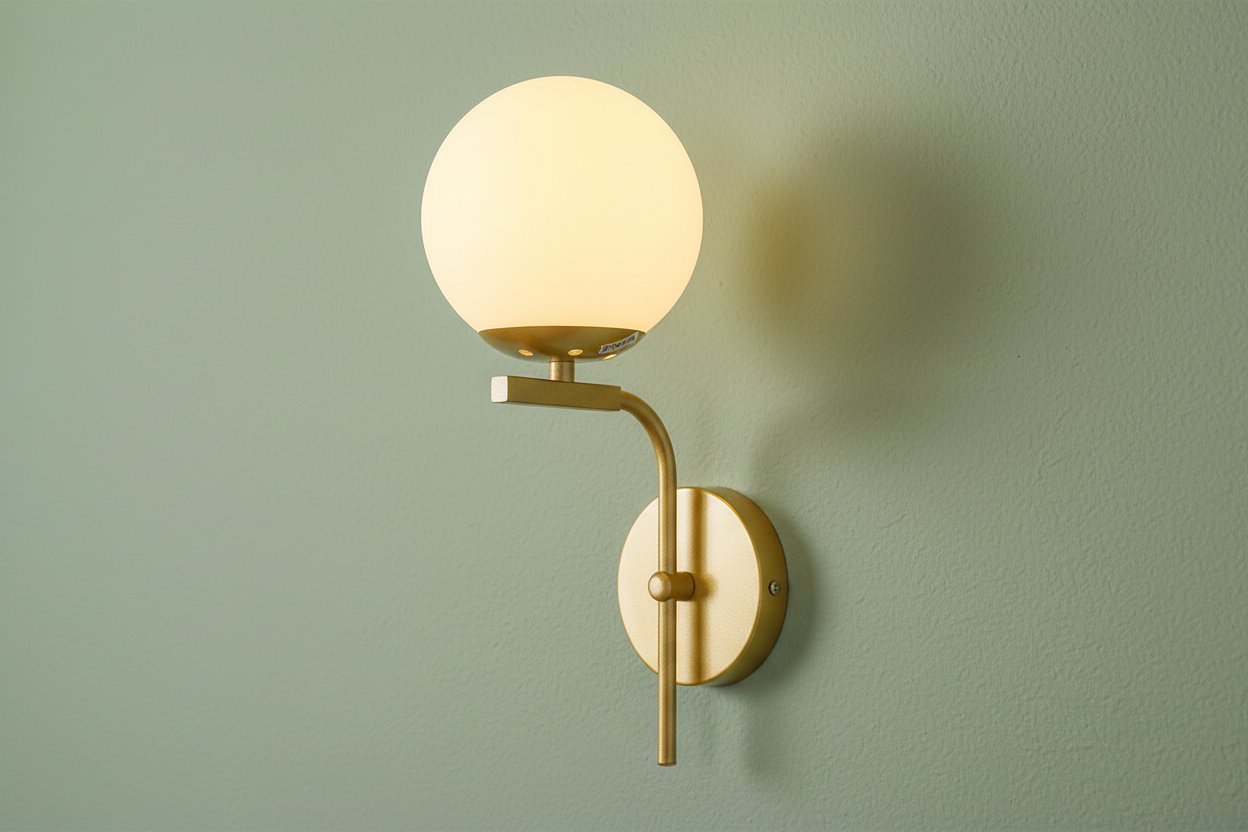 Golden Globe Accent Wall Light – Single Arm-PL 1156-01-GO