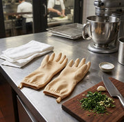 Pair of thickened latex cleaning gloves in coral pink and beige - available in Nairobi, Kenya