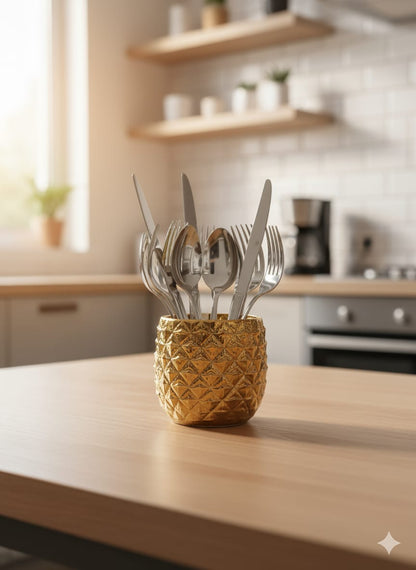 Pineapple Canister – Green Leaf Design