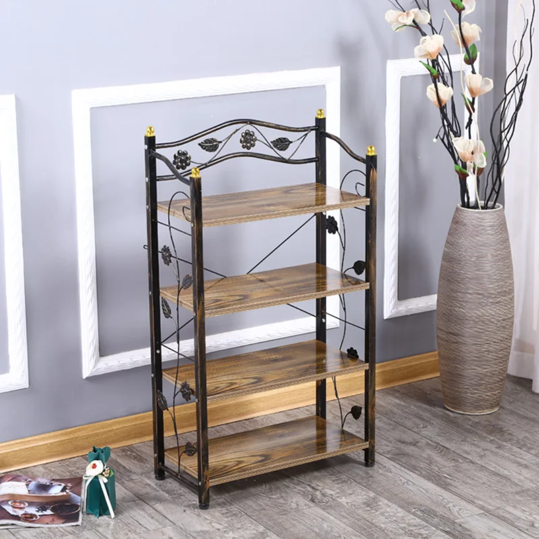 5-Layer Wooden & Metal Storage Rack