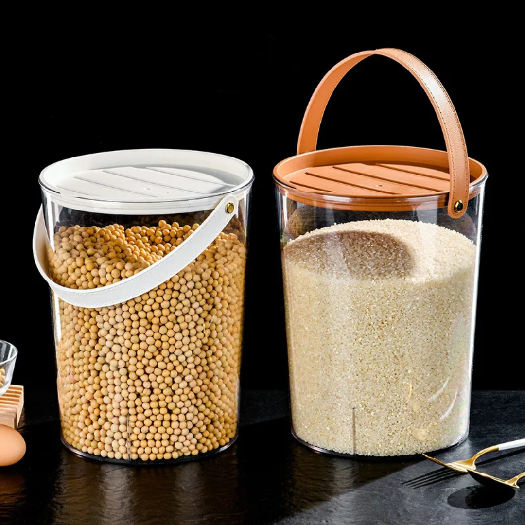 7L Storage Bucket With Leather Handle