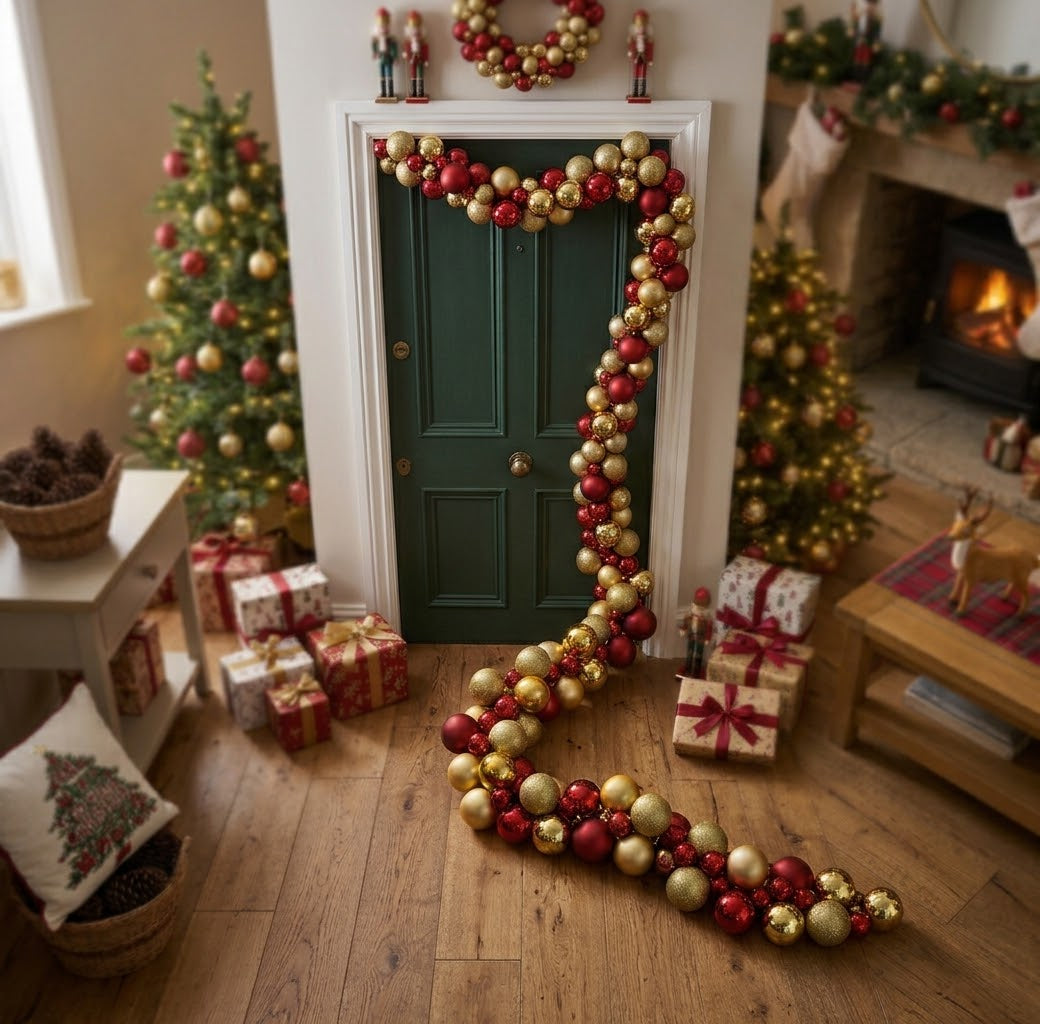 Mixed Colour String Ball Christmas Garland