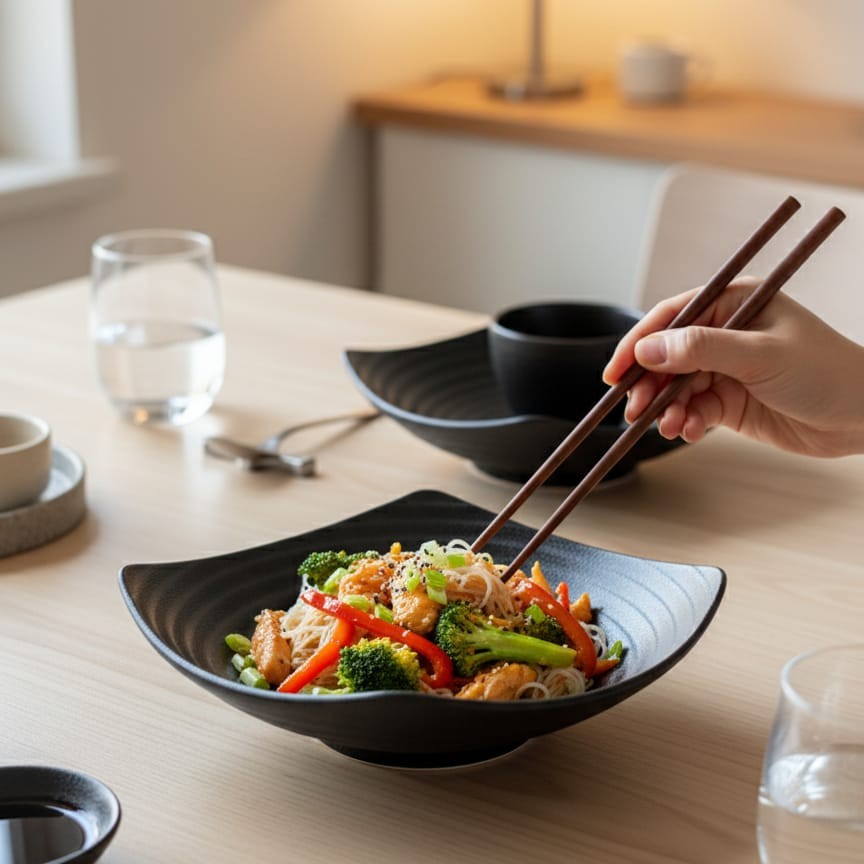 1pc Stoneware Black Sizzling Bowl