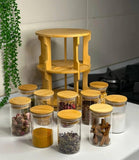 Rotating Bamboo Spice Tabletop Rack