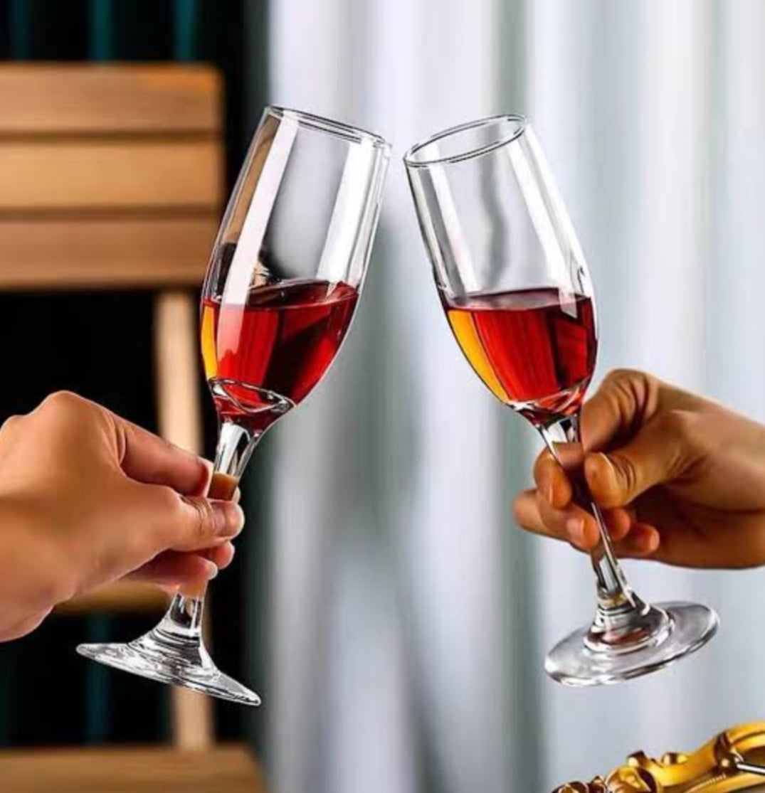 Slim 210ml clear wine glass for elegant wine serving