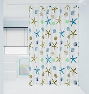 PEVA waterproof shower curtain with hooks sized 180 by 200 cm installed in a bathroom