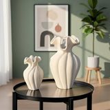 Art White Petal Shaped Ceramic Vase