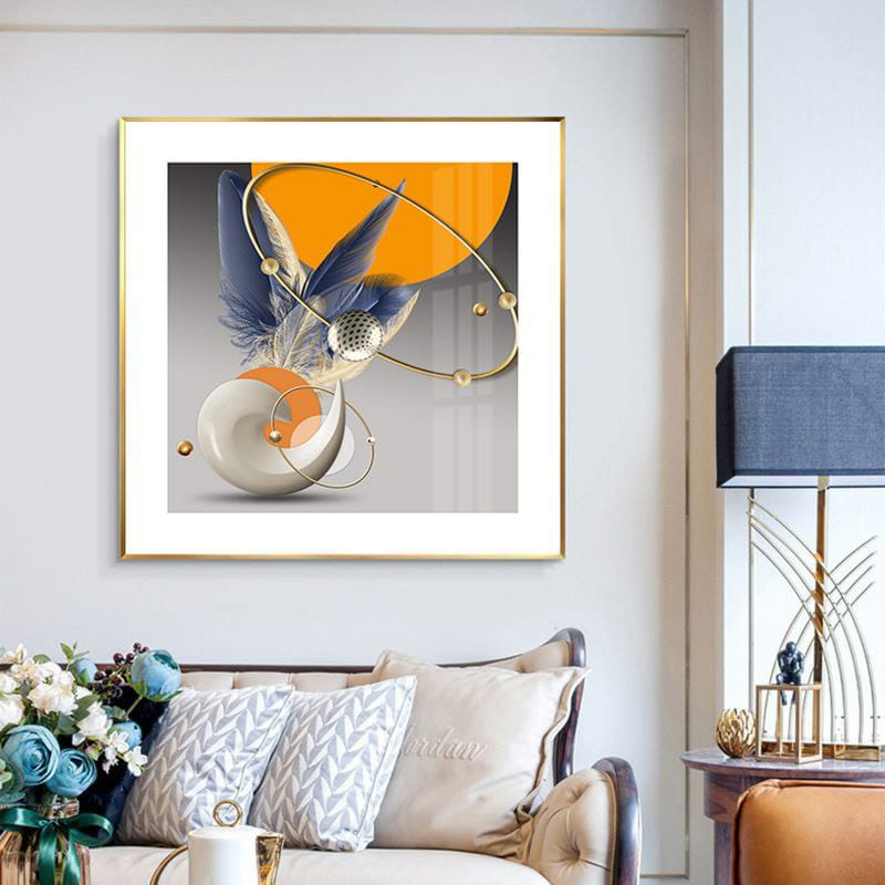 Crystal porcelain decorative painting, 50x50cm with elegant crystal design
