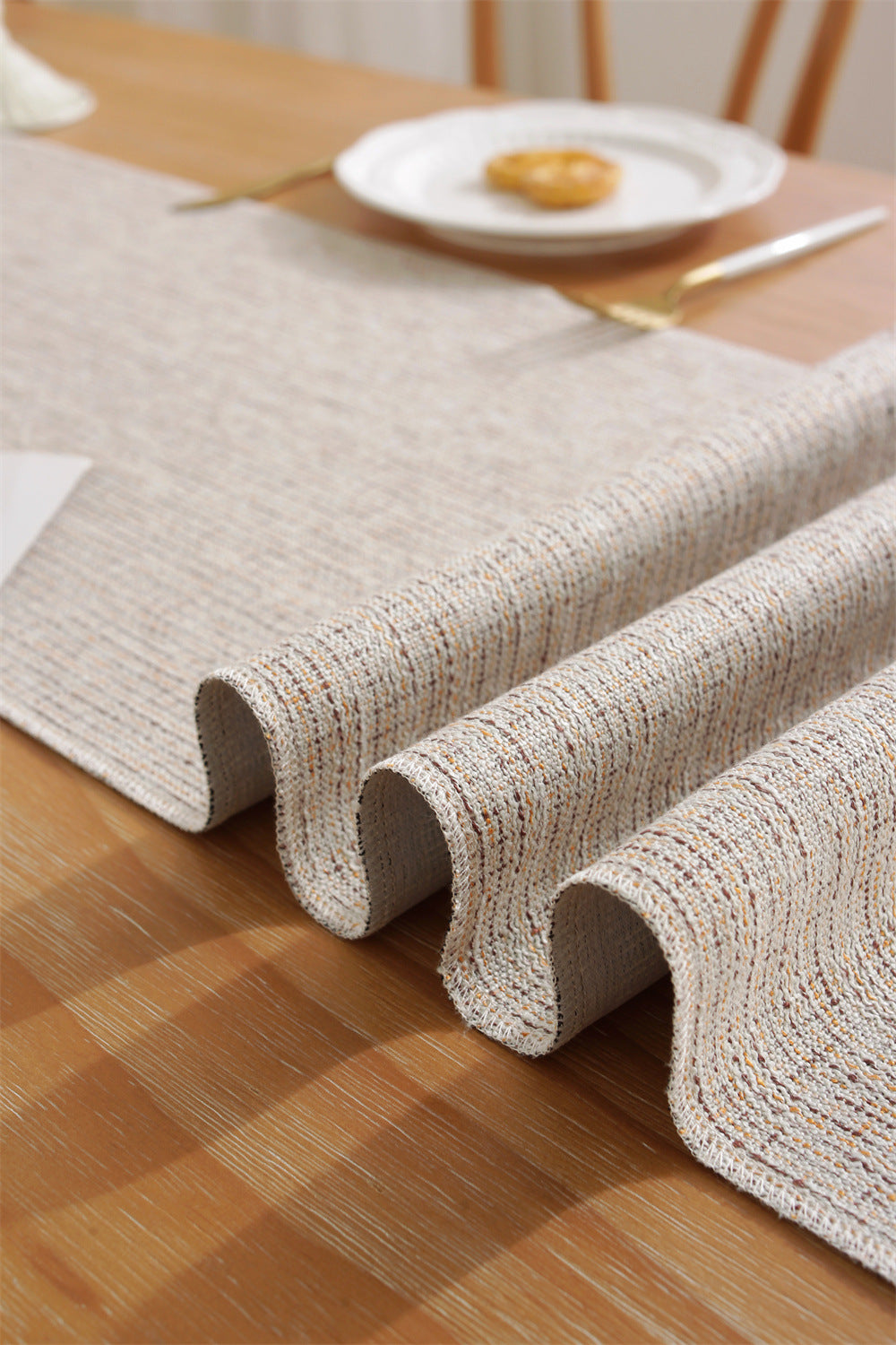 Woven Dining Table Runner with Tassel Edges