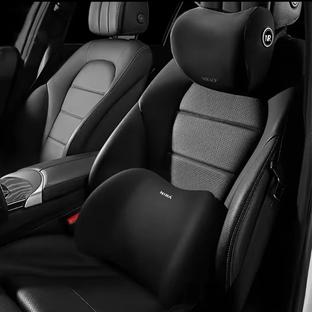 2 Piece Car Headrest & Lumbar Support Pillow Set