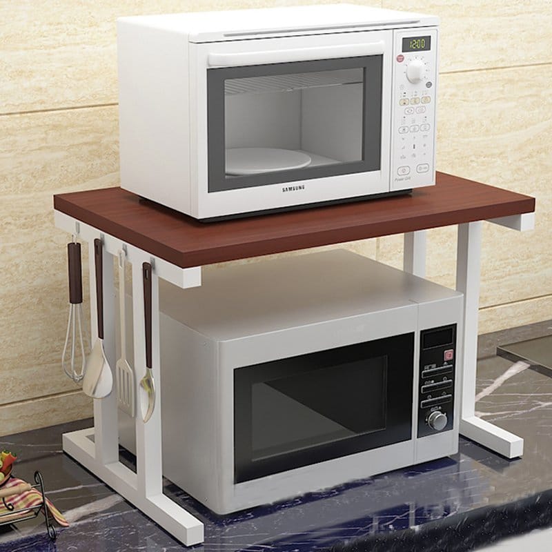 Multifunctional microwave organizer rack for kitchen countertop storage