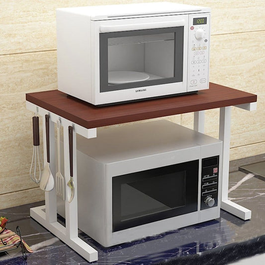 Multifunctional microwave organizer rack for kitchen countertop storage