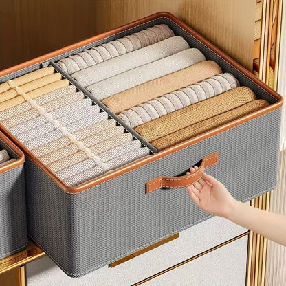 Foldable Double Compartment Closet Organizer With Divider