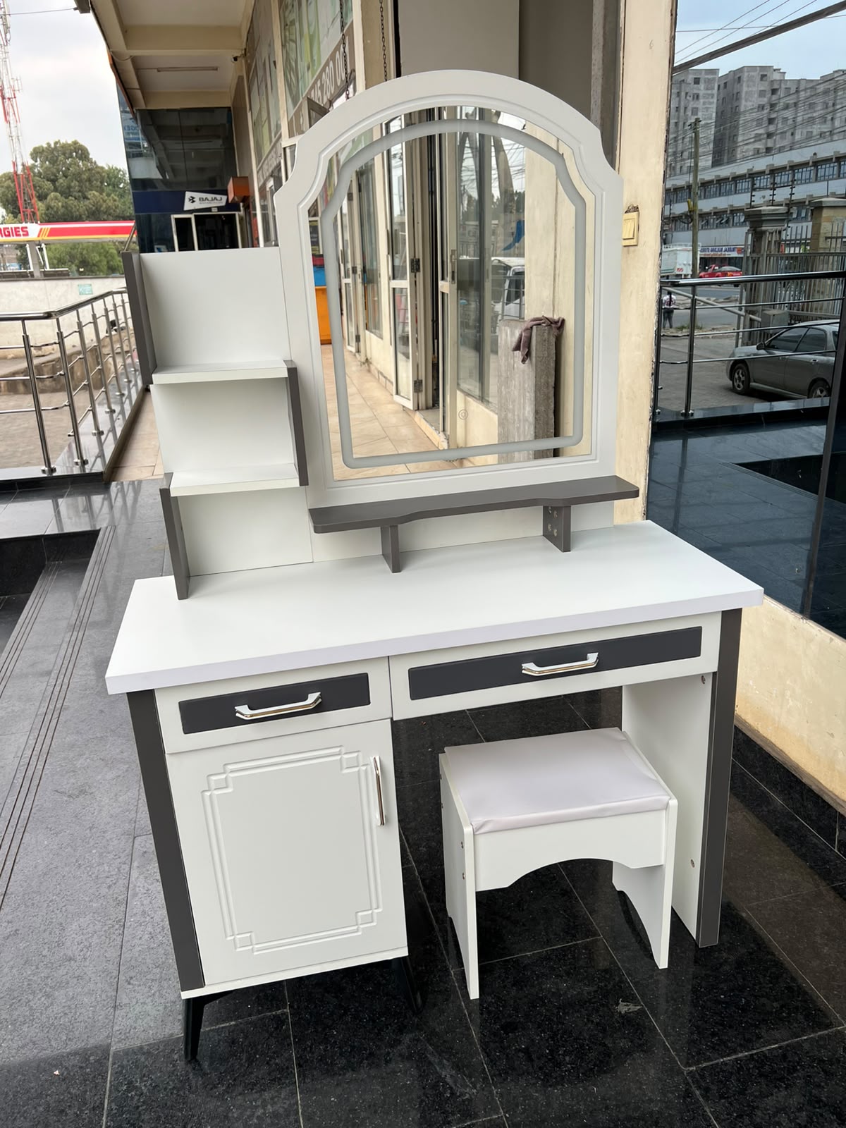 Wooden Dressing Table with LED Light