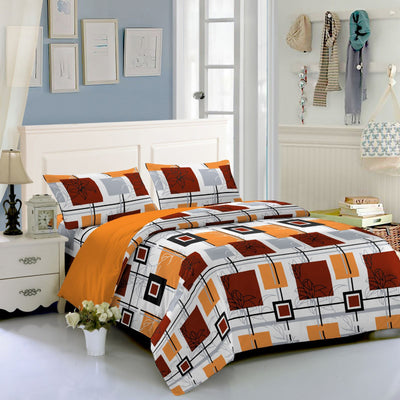 6-piece Pure cotton double-sided duvet cover set with fitted sheet and pillowcases