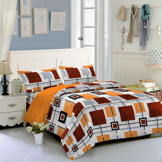 6-piece Pure cotton double-sided duvet cover set with fitted sheet and pillowcases