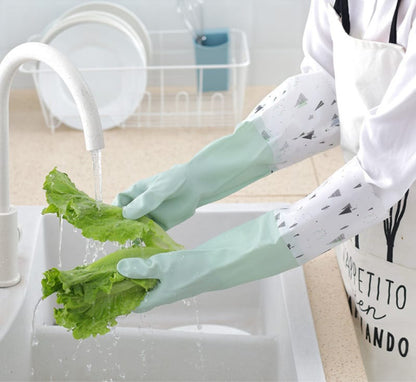 Long Silicone Waterproof Kitchen & Household Gloves – Reusable Cleaning Gloves