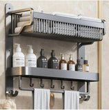 2 Tier Aluminum Bathroom Rack Organizer