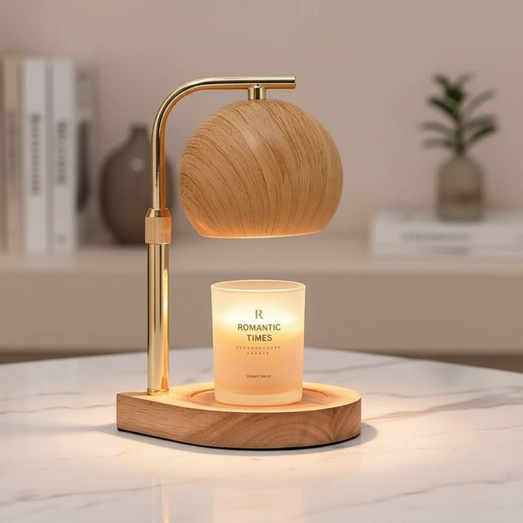 Electric Candle Warmer with Wood Grain Base