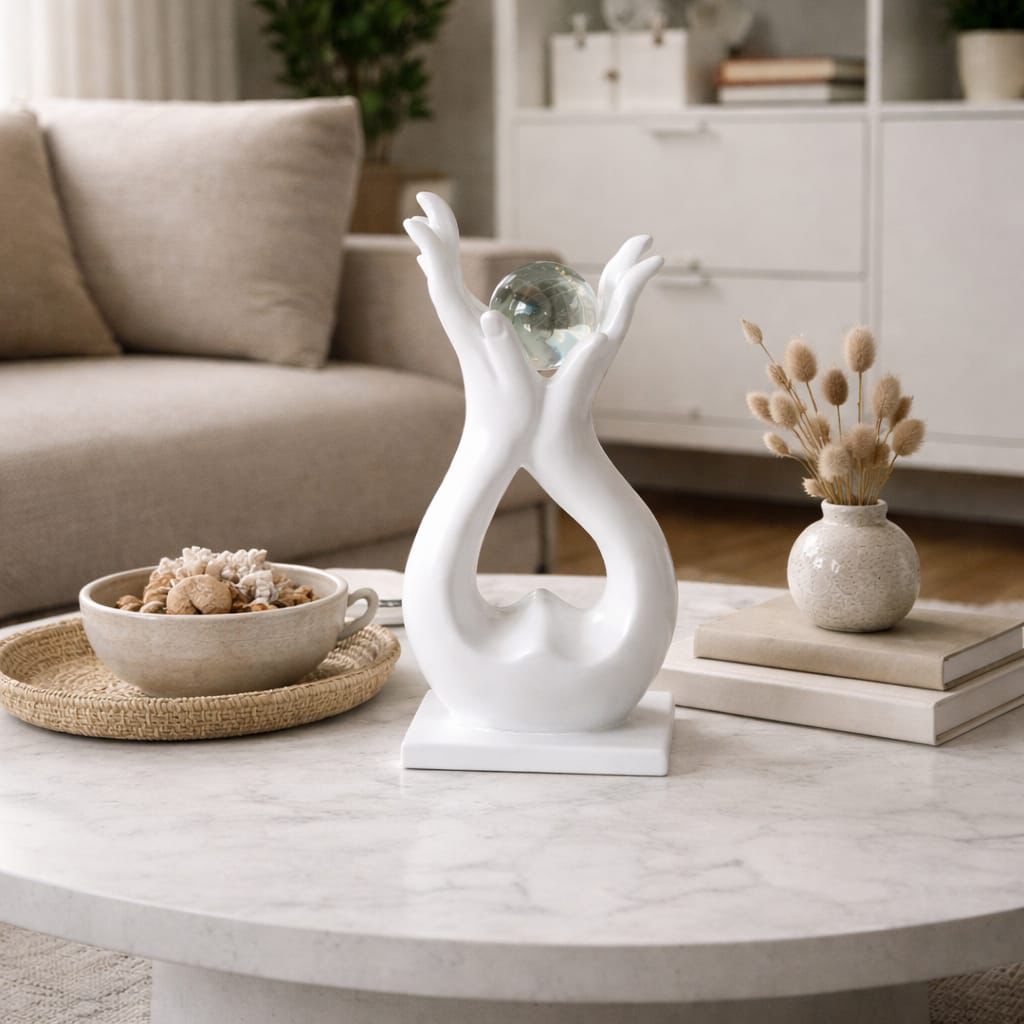 Handmade abstract ceramic sculpture decorative piece for coffee table, TV stand, or office décor