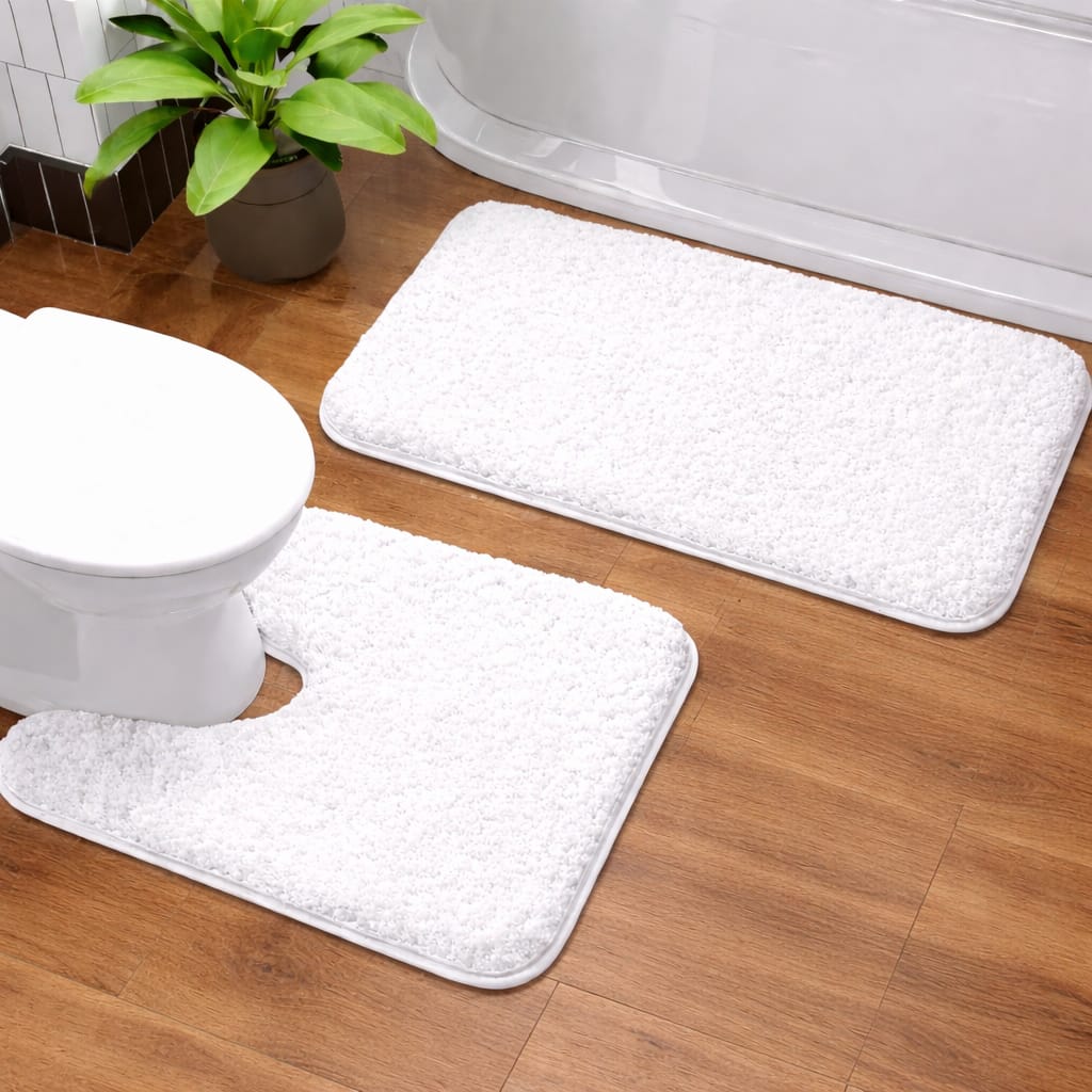 2-Piece Ultra-Soft Plush Bath Mat Set