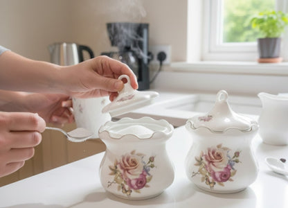 3 Piece Bone Shapely Dish Set With Gold Ring