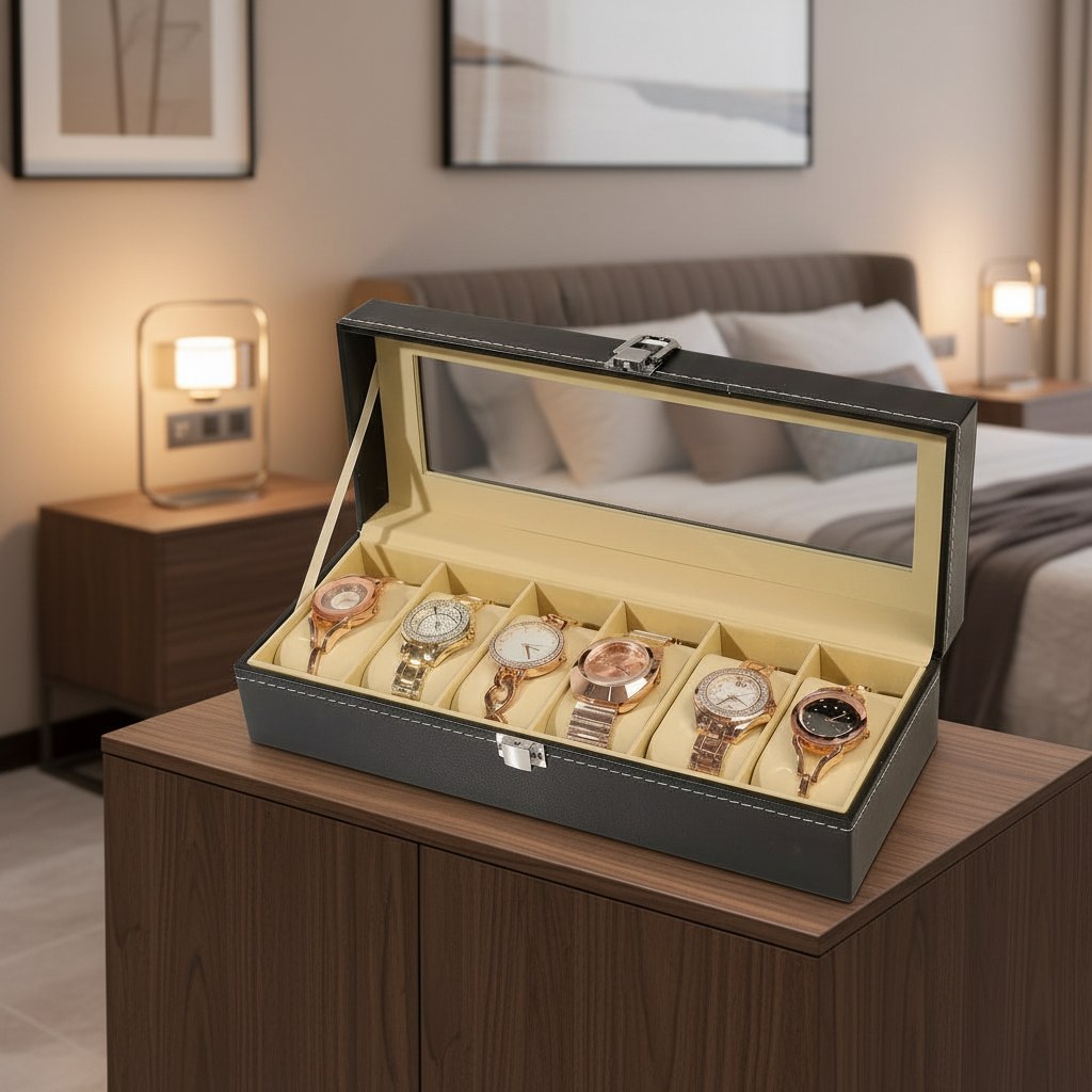 6 Slot Watch Organizer Storage Box