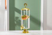 3.3 Litres glass juice dispenser with gold lid for serving beverages
