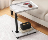 Adjustable Height Coach Side Table with Wheels