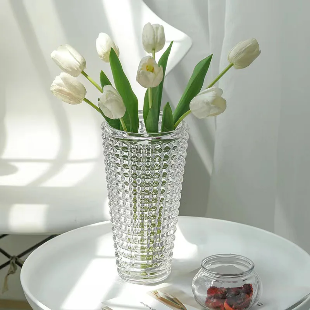 Conical Rainbow Glass Vase