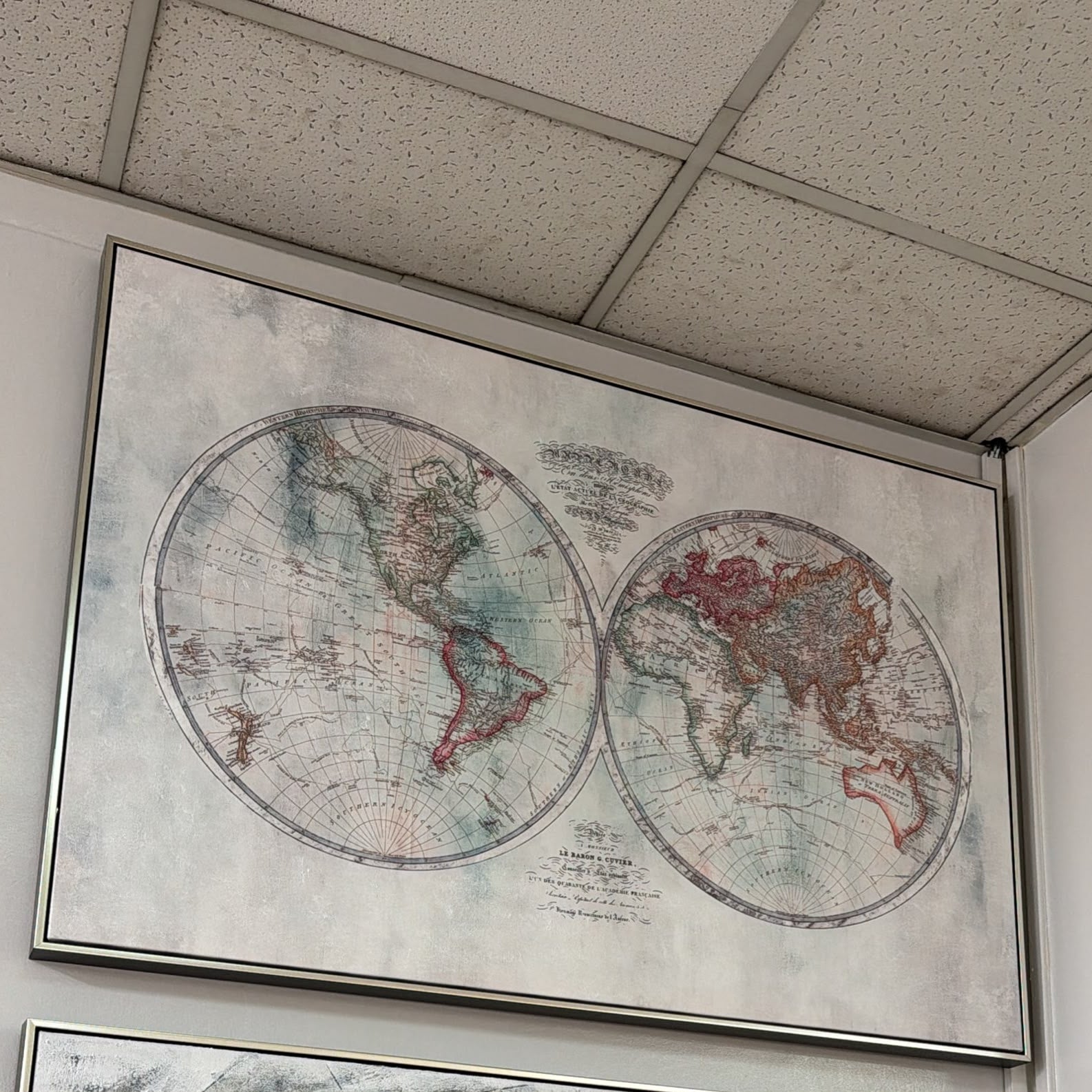 World Map Oil Painting