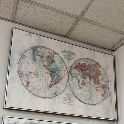 World Map Oil Painting