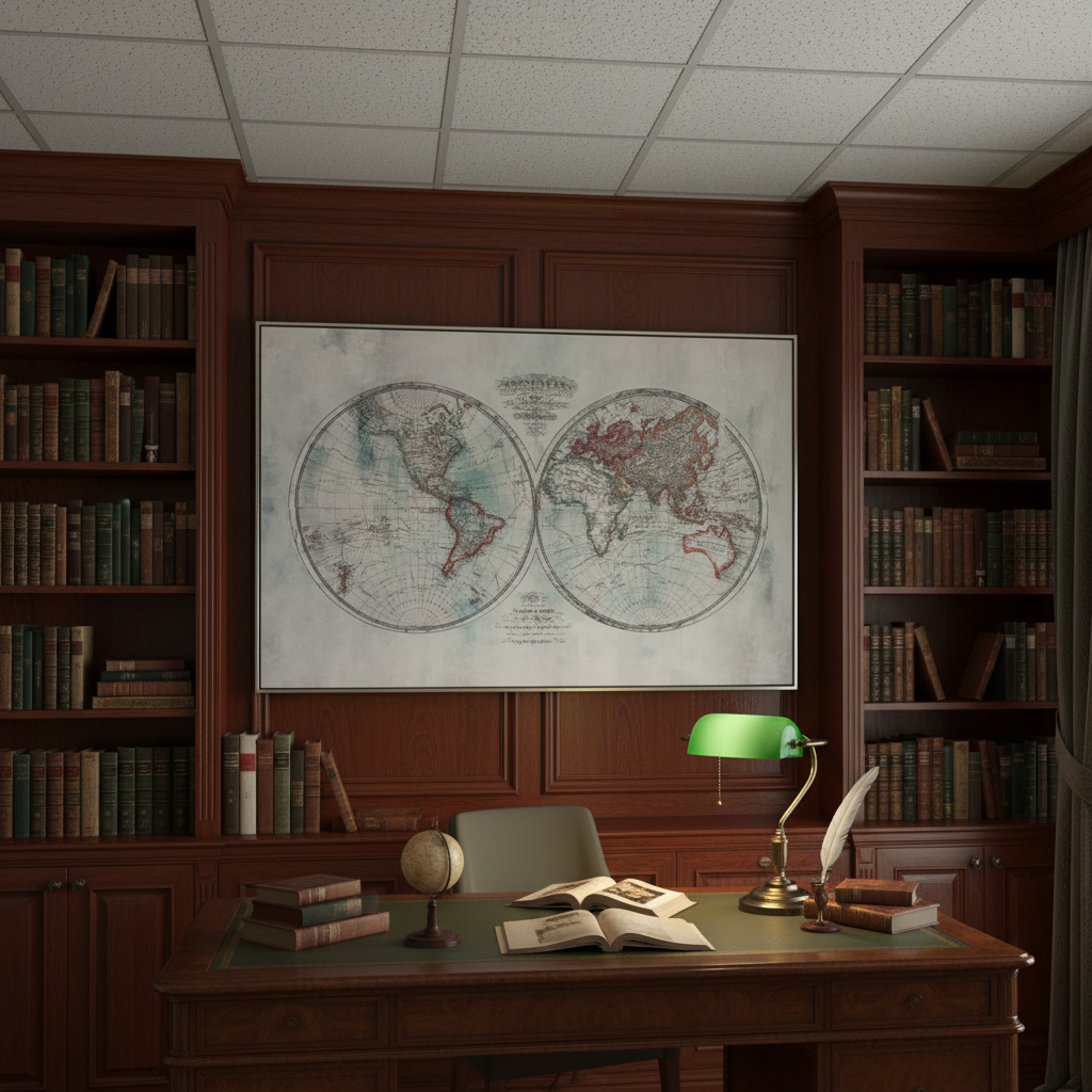 World Map Oil Painting