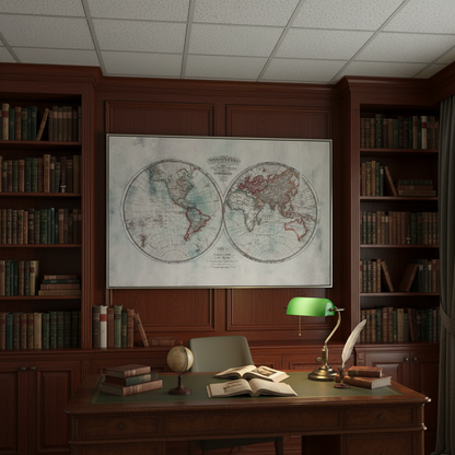 World Map Oil Painting