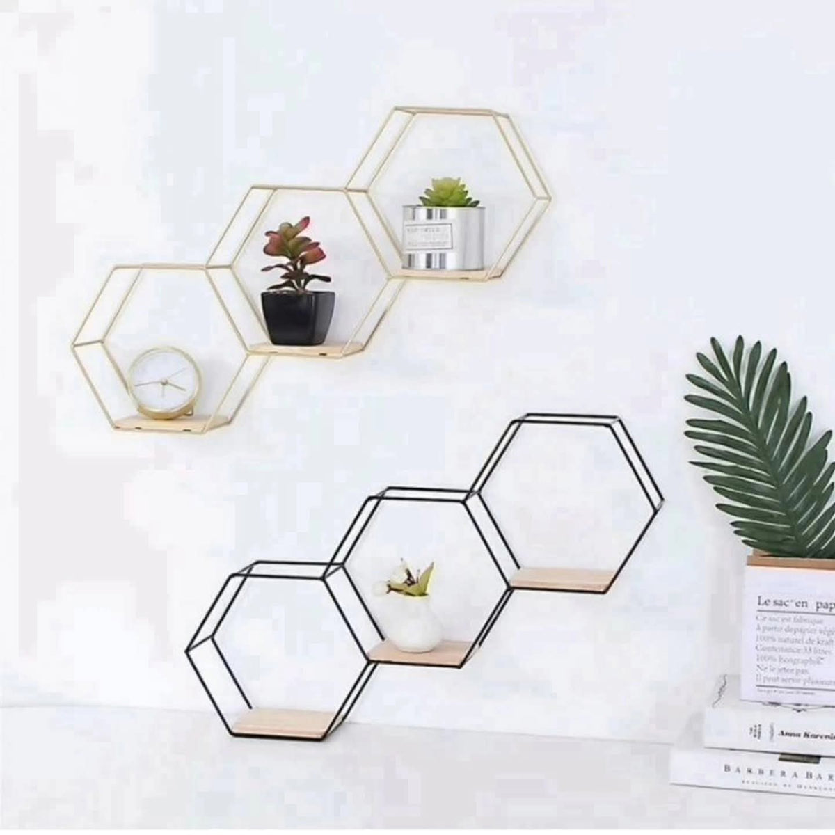 Hexagon Wall Shelf Rack