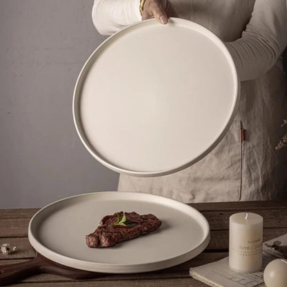 Set of 6 high-quality 8-inch ceramic plates for everyday dining