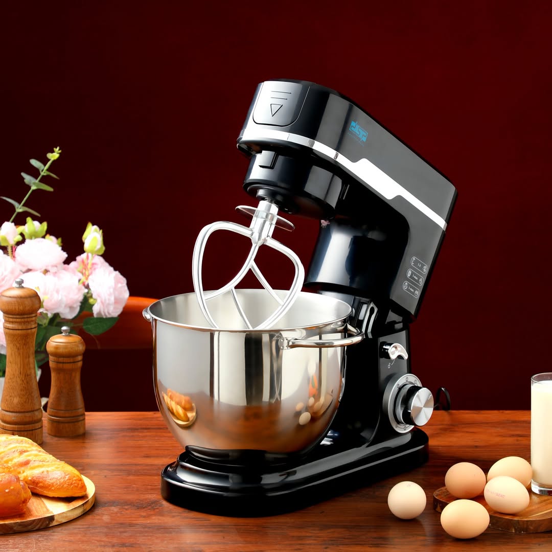 3 in 1 stand mixer with 7.0L stainless steel bowl, 1500W power, and planetary mixing system for baking and dough preparation.