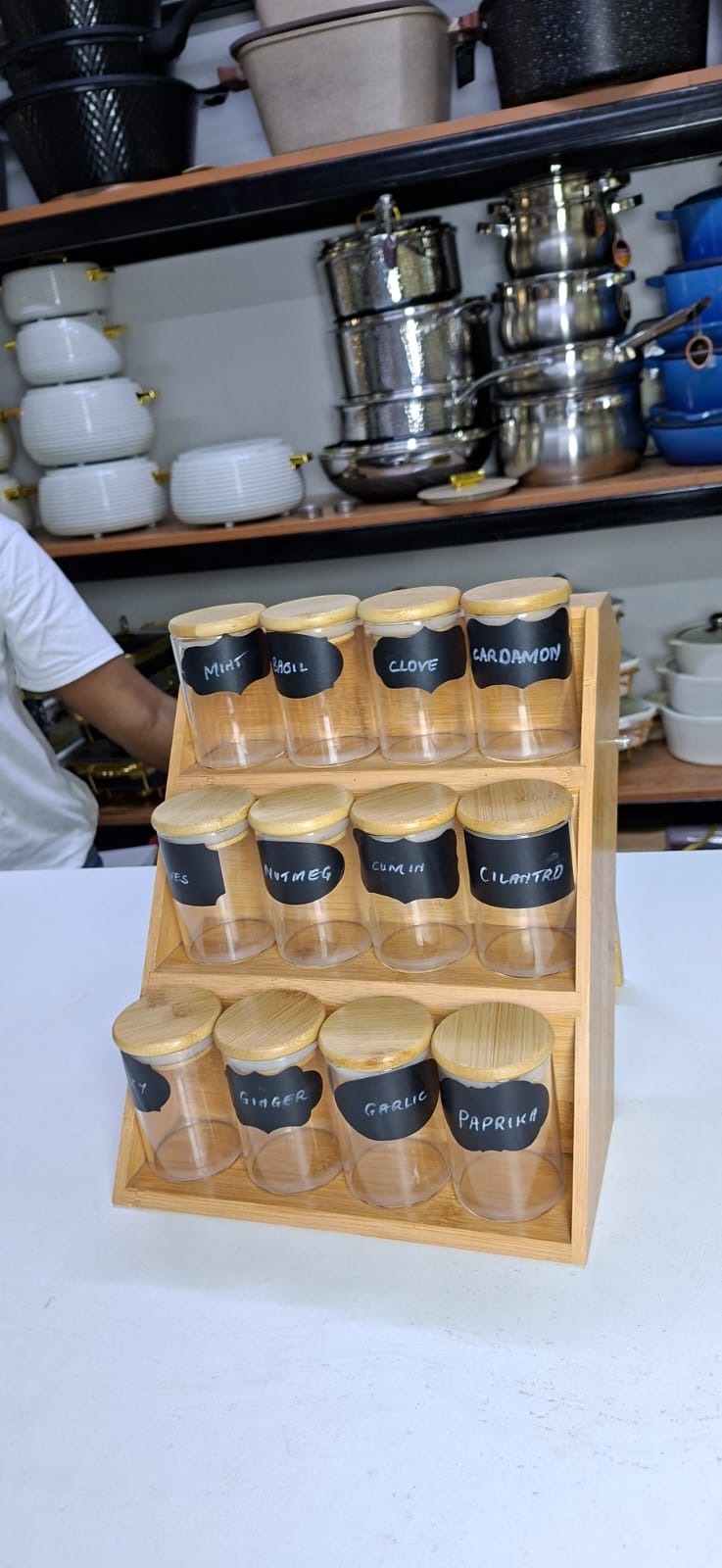 3 Tier Bamboo Spice Rack