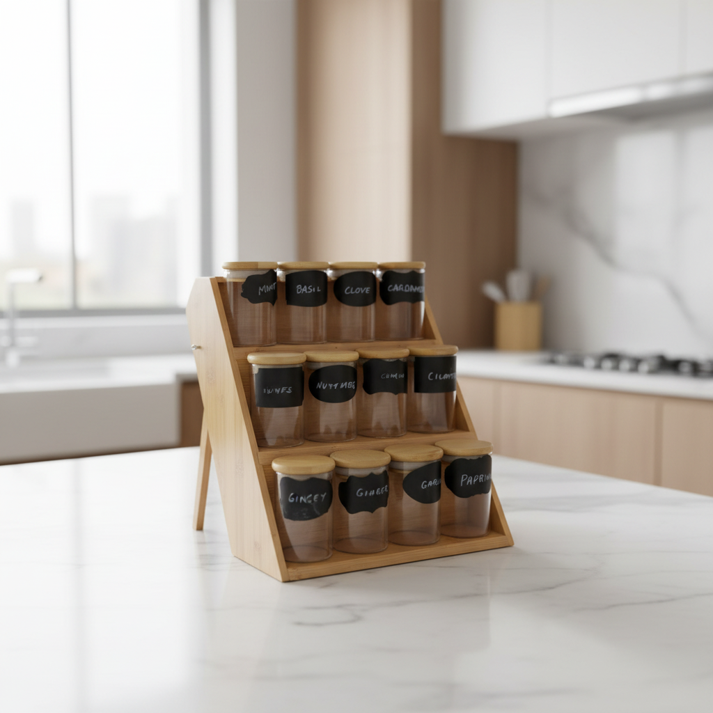 3 Tier Bamboo Spice Rack