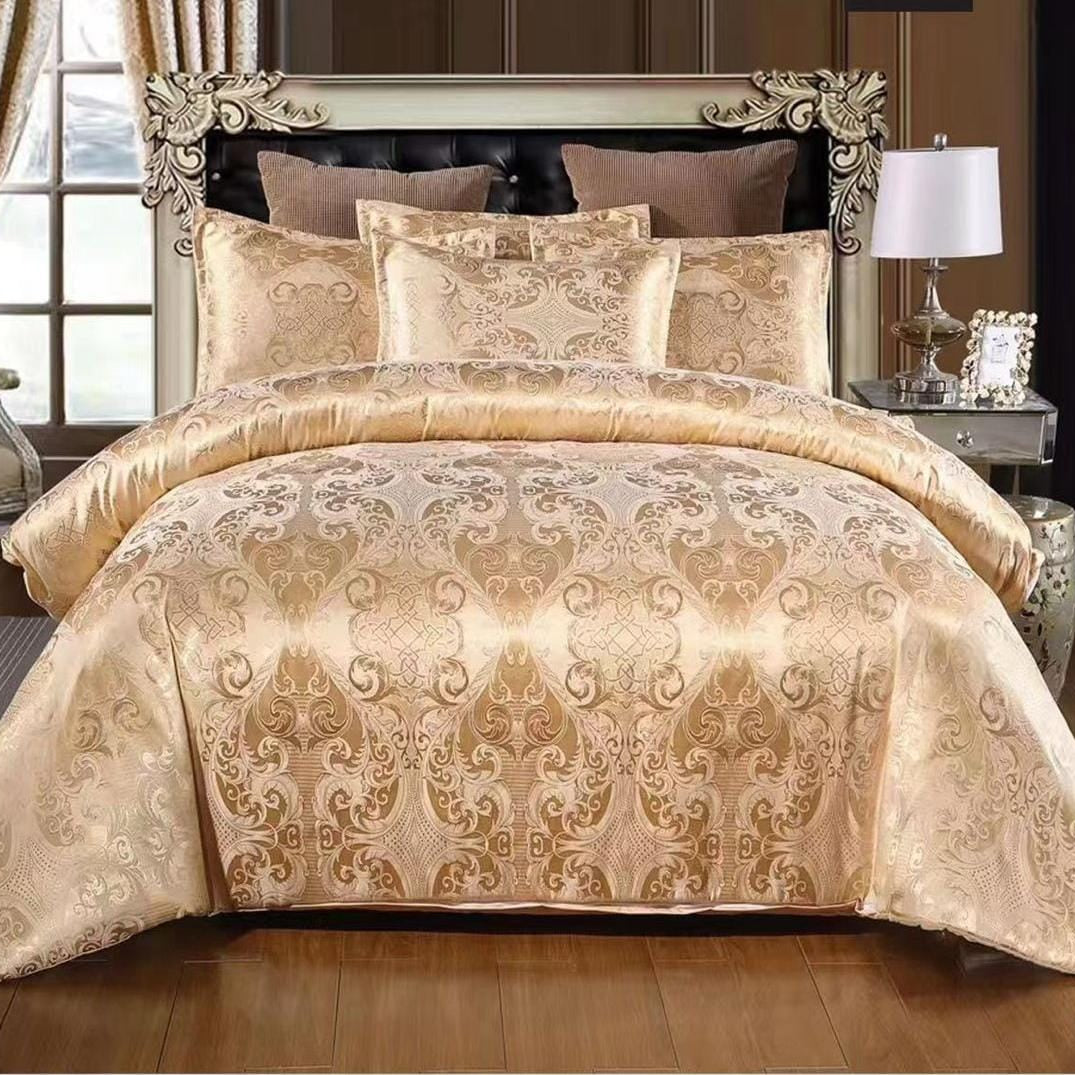 Silk Duvet Cover Set with Lace Design 6 x 7