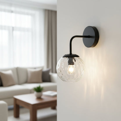 Black Frame  Wall Lamp with Clear Globe PL 1161-01-BK