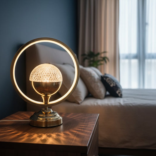 Modern golden frosted glass LED table lamp