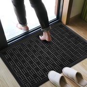 45 × 75 cm non slip rubber doormat with polypropylene dirt trapping surface, available in black, brown, and blue.