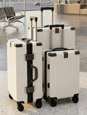 Zipless suitcase with secure closure and spacious interior for convenient travel and luggage storage