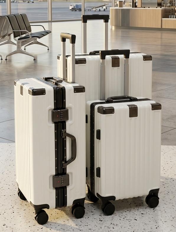Zipless suitcase with secure closure and spacious interior for convenient travel and luggage storage