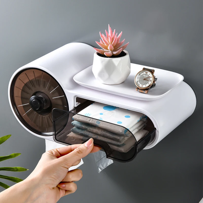 Wall Mounted Tissue Holder Bathroom Shelf