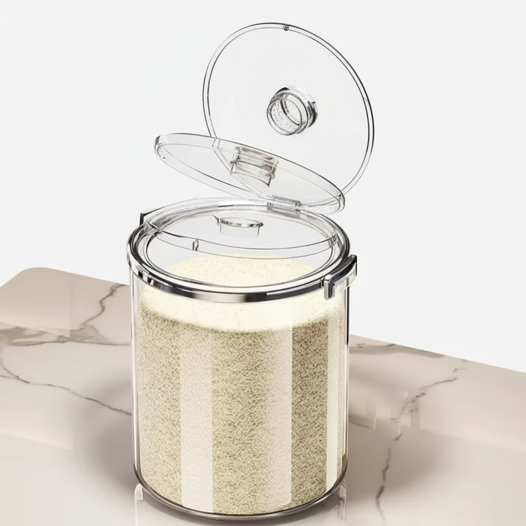 5kg Acrylic Airtight Rice Bucket with Flip Top Lid