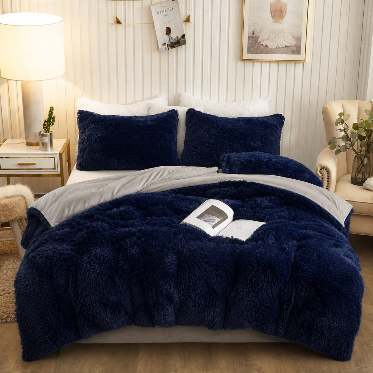 6Pc Plush Fluffy Duvet Bedding Set 6 × 7 ft