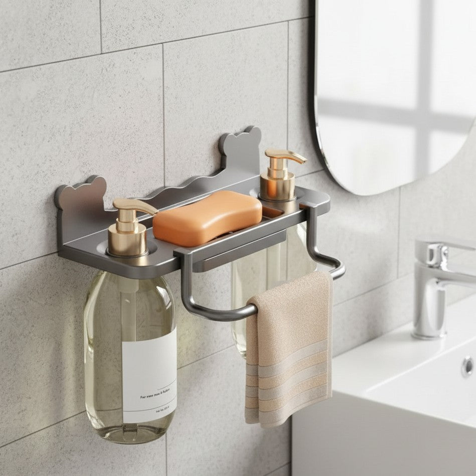 Wall Mounted Punch Free Soap Holder And Shower Gel Rack